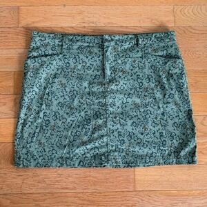 Eddie Bauer Skirt Women 18 Green Floral Pattern Line Hiking Adventurer 2.0 Skort